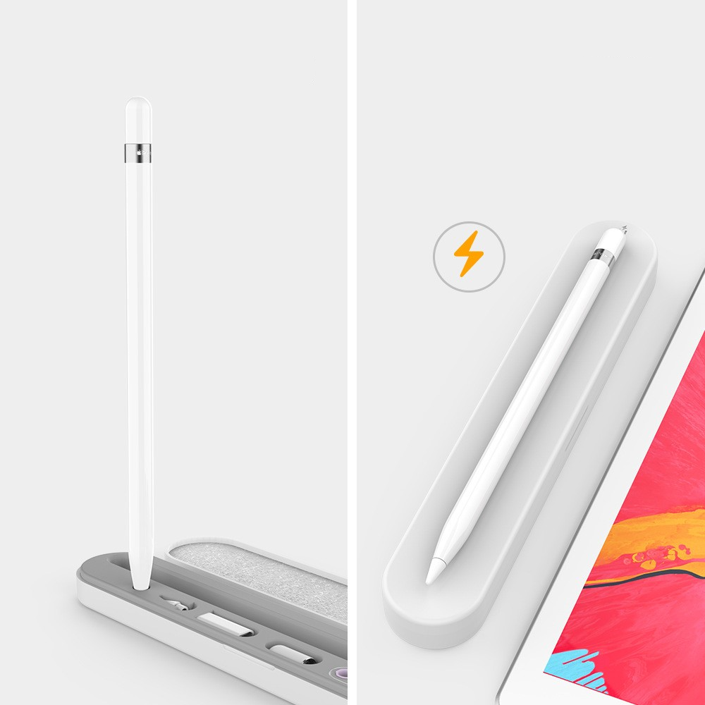 Apple Pencil (1. & 2. Gen. / Pro) Magnetische Aufbewahrungsbox Schutzhülle Touch Pen Standhalterung - Grau