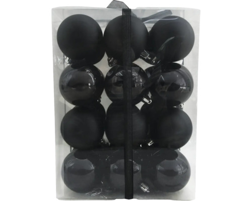 Lafiora kerstboomballen, verpakking van 36, Ø 6 cm, zwart