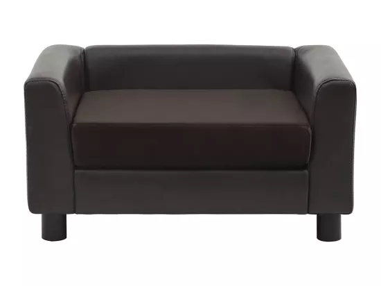Canapé pour chien Marron 60x43x30 cm Peluche et similicuir
