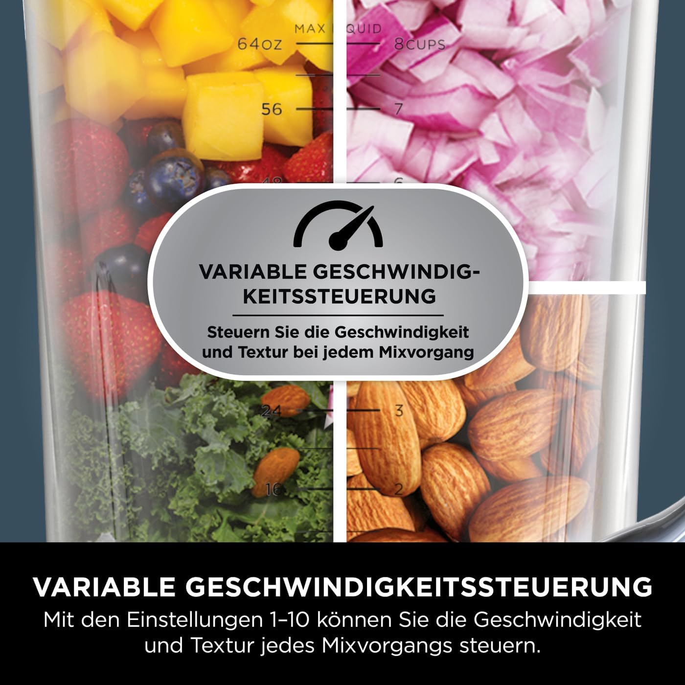 Ninja 2-in-1 Detect Power Mixer Pro & Single Serve, 1200W Mixer mit Krug, & Single Serve Tasse, Smoothies mixen, Gemüse hacken & Frozen Drinks mixen, Kupfer/Schwarz, TB301EUCP