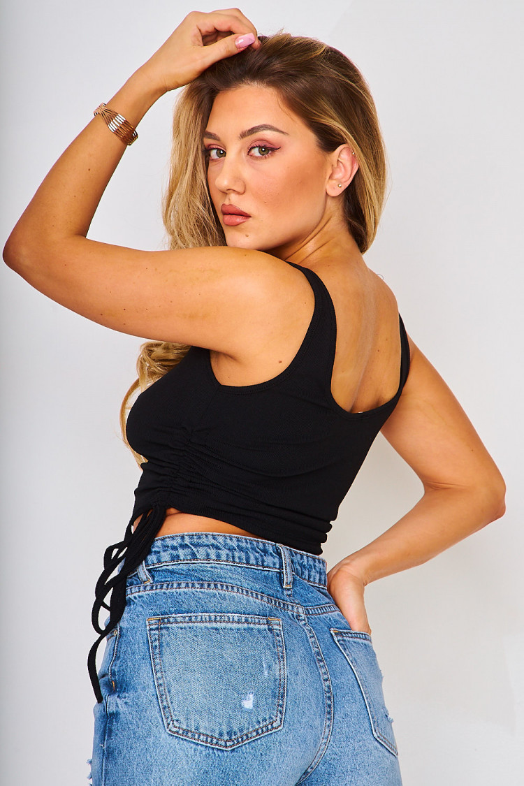 Crop top à fronces sur les côtés