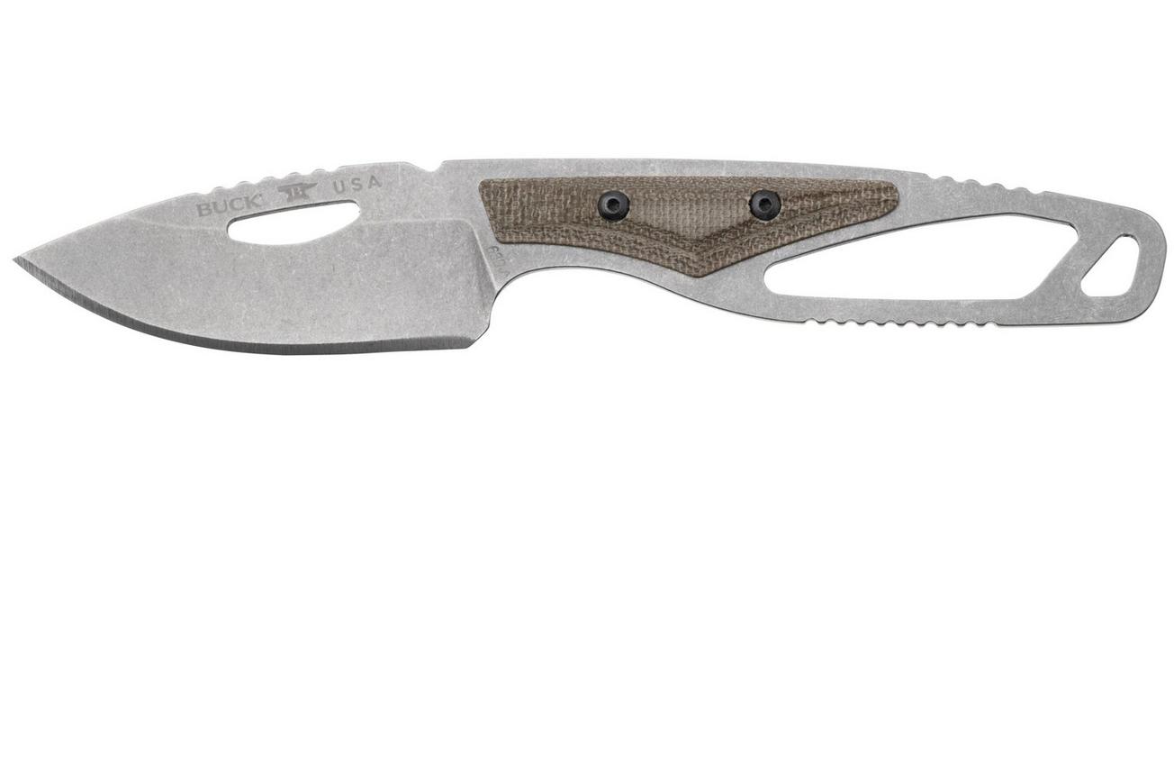 Buck PakLite Hide Pro 630GRS Stonewashed BOS S35VN, Green Micarta, jachtmes