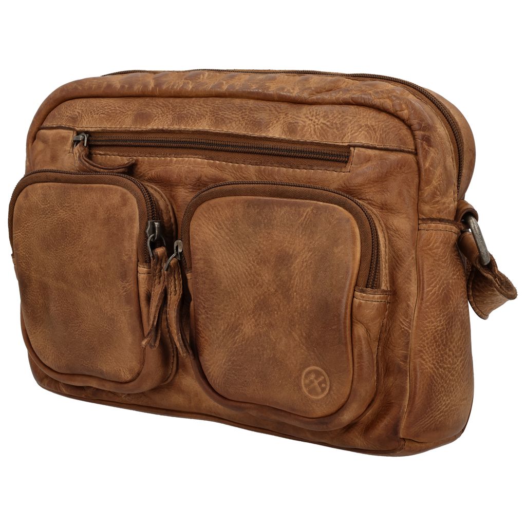 Hide & Stitches Paint Rock Schoudertas L Cognac
