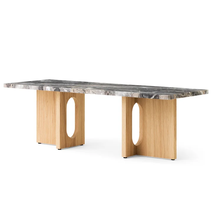 Audo - Androgyne Couchtisch 120 x 45 cm, Eiche natur / Galaxy grau