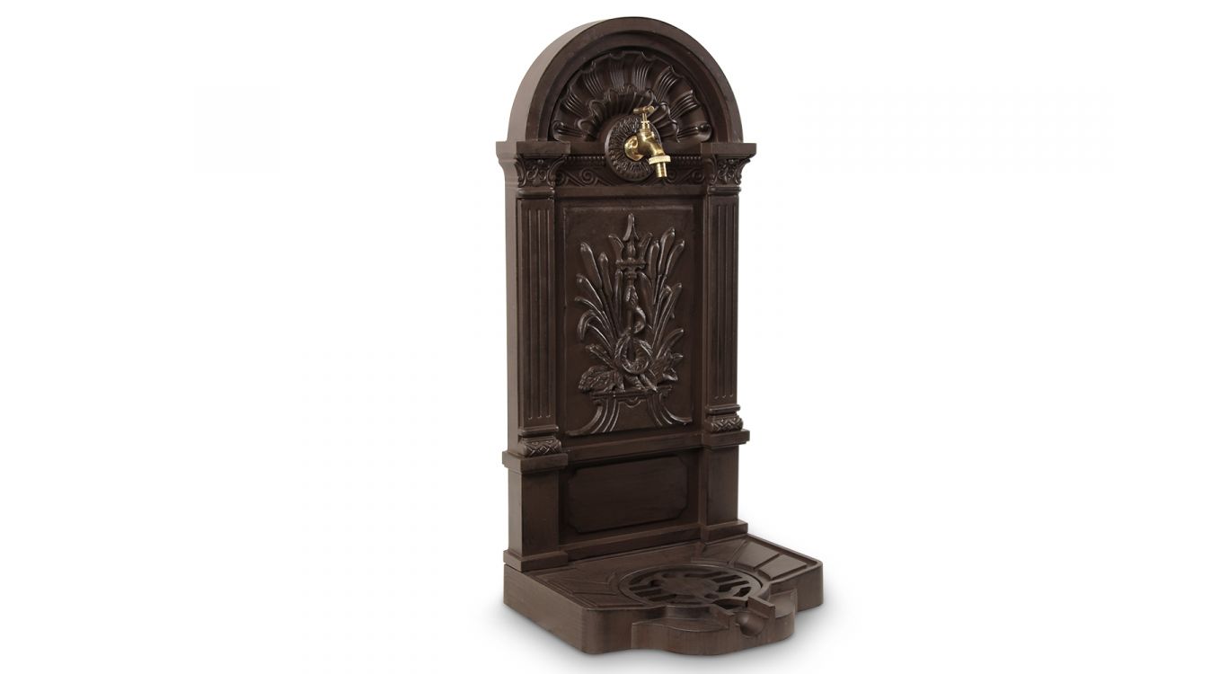 Fontaine de jardin aluminium marron 39x33x73cm