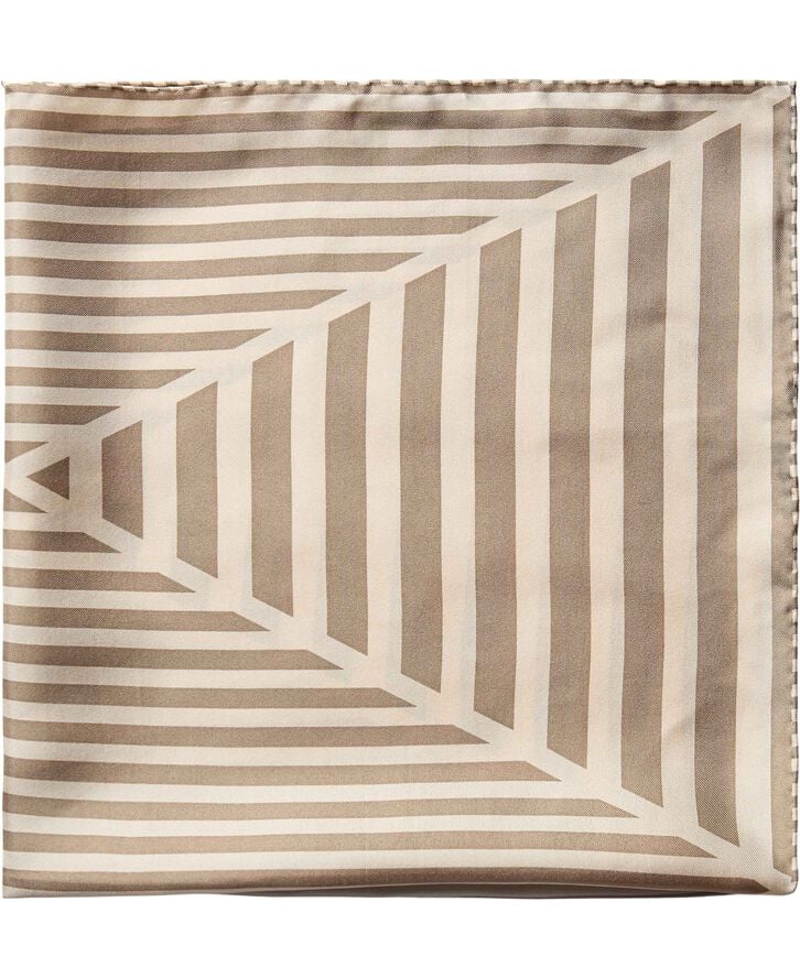 Magasin du Nord Collection Geometric Scarf 100% Silk - 61x61cm Light sand