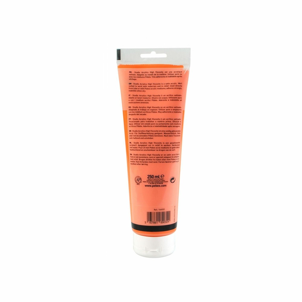 Peinture acrylique opaque - orange - 250 ml