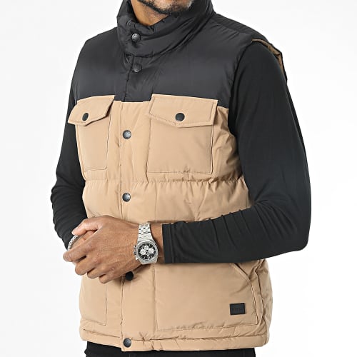 Doudoune Sans Manches Beige Noir