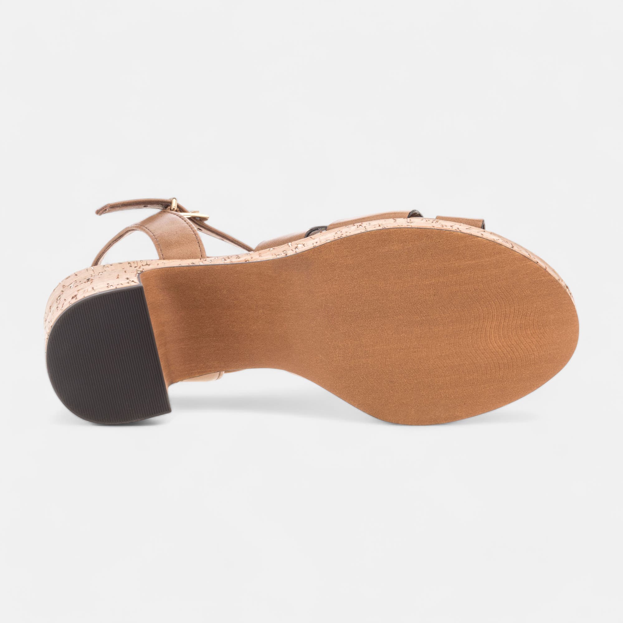 Nu-pieds à talon Femme cognac