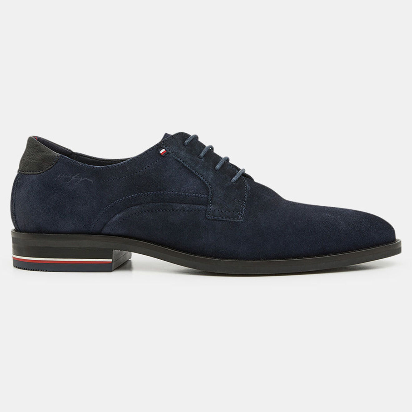 Tommy Hilfiger Derbies en Velours de Cuir Signature bleu marine