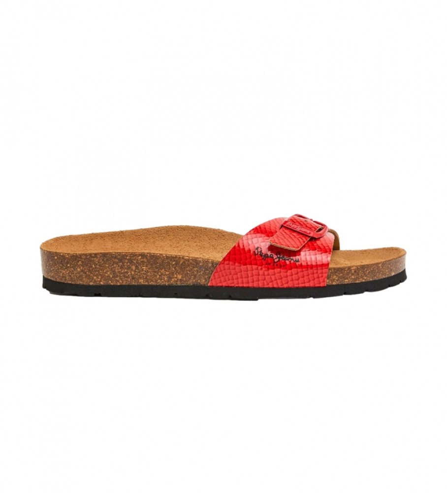 Sandálias anatômicas Pepe Jeans Oban Ferrara, vermelhas