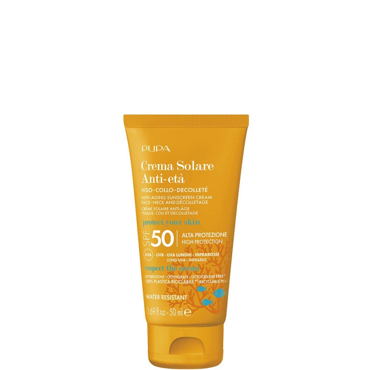 Pupa Crème Solaire Anti-Âge SPF 50 Visage, Cou &  Décolleté Haute Protection UVA - UVB - Infrarouges