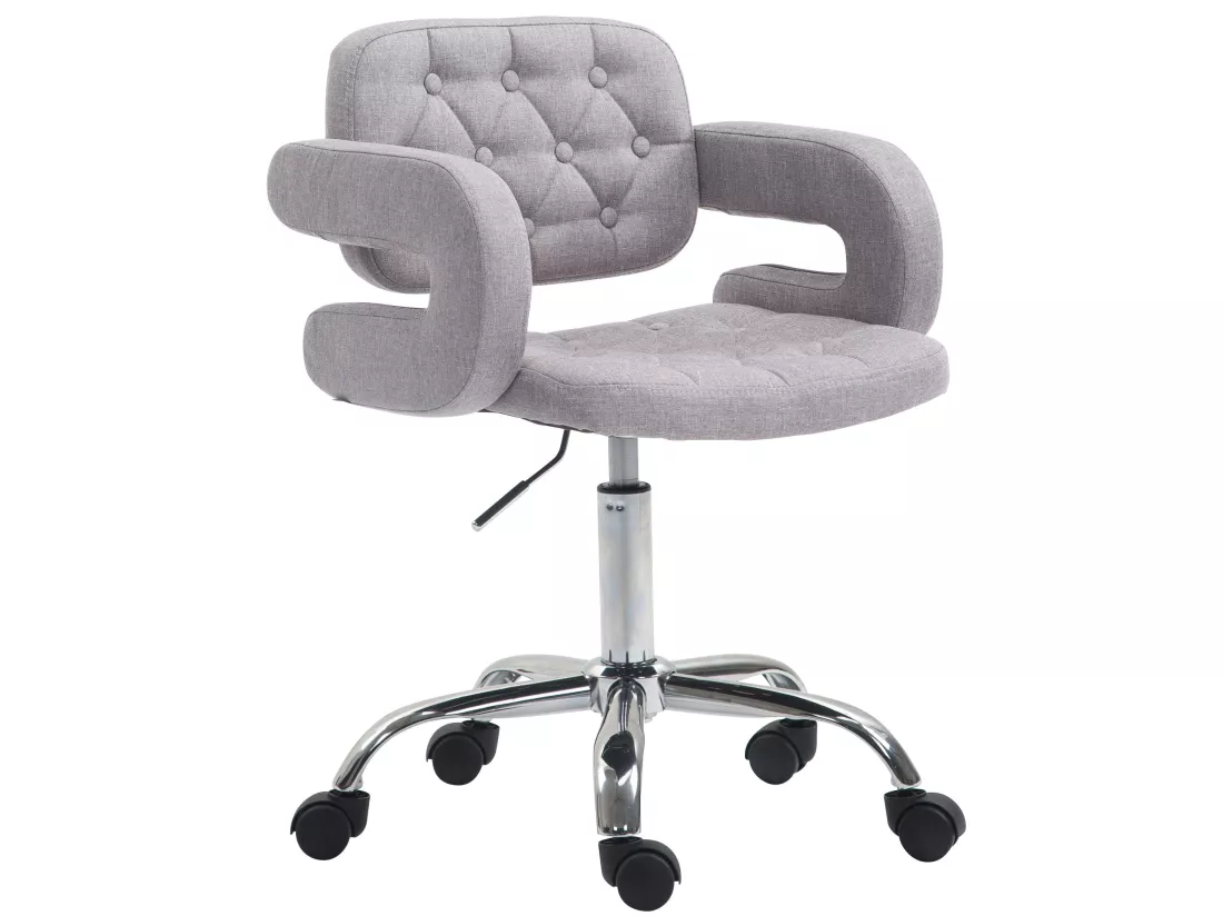 Chaise de bureau réglable tissu grise 62 x 55 x 90 cm BUR10429