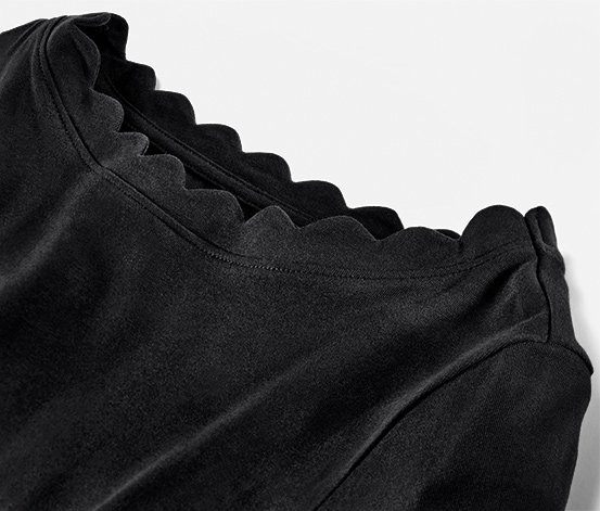 Shirt mit 3/4-Arm, schwarz