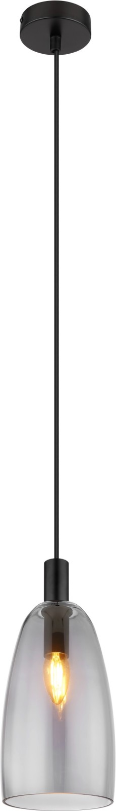 Pendelleuchte - schwarz matt - höhenverstellbar - 14 cm