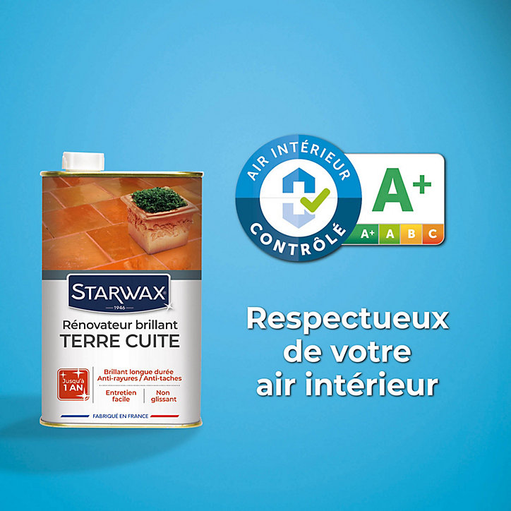 Rénovateur brillant protecteur tomettes et terres cuites Starwax 1L