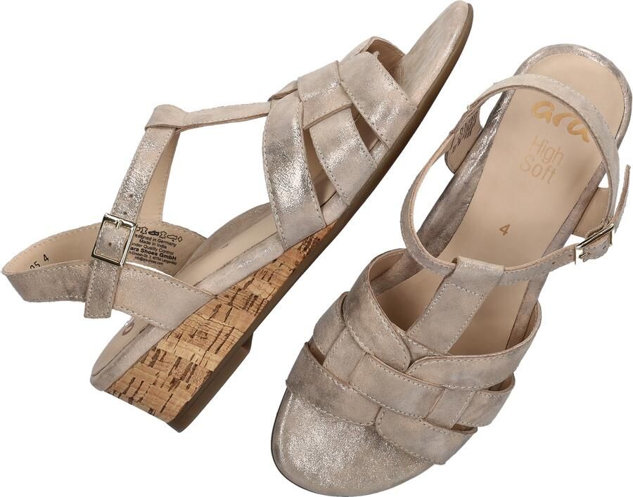 Ara Sirmione suède sleehakken met sleehak goud metallic
