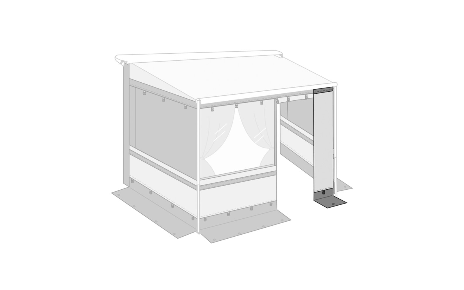 Fiamma Privacy Room CS light Frontpanel für Markisenvorzelte 20 cm