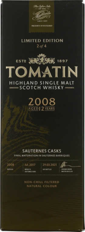 TOMATIN 12 YEARS 2008 SAUTERNES FRENCH COLLECTION 70CL