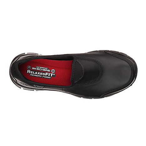 SKECHERS Schlupfschuh aus Leder schwarz