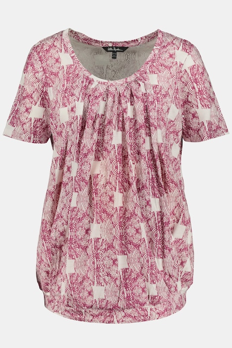 Bellieva T-Shirt, Still Funktion, Rundhals Kräusel, Kurzarm, Blüten