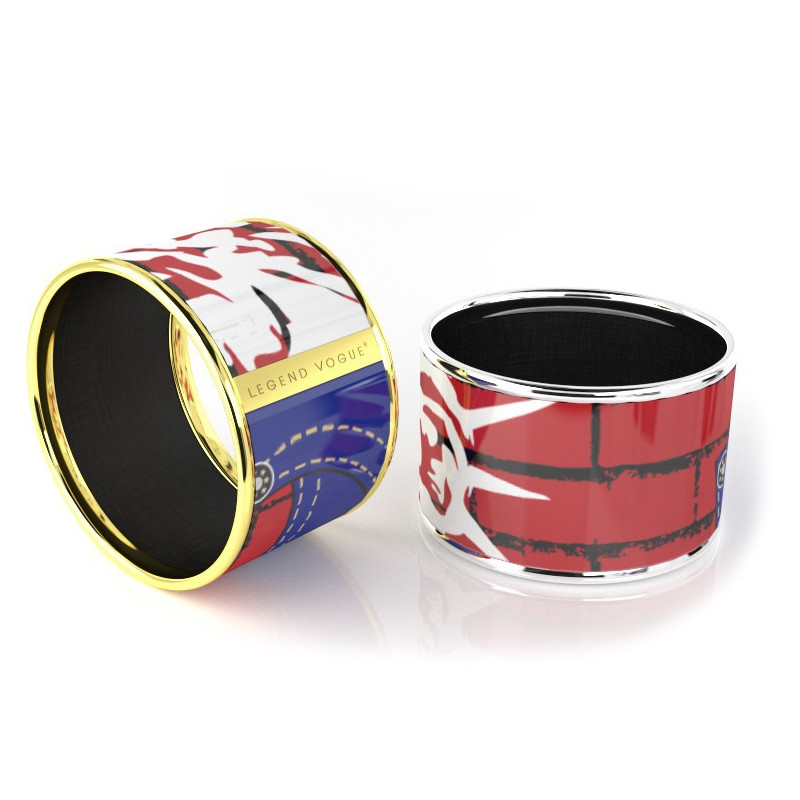 Legend Vogue - Bracelet Bangle Or Jaune Exotic Romance USA Bleu Blanc Rouge