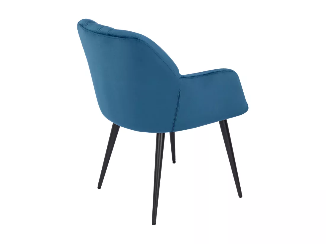 Lot de 2 chaises avec accoudoirs - Velours et métal - Bleu - PEGA de Pascal MORABITO