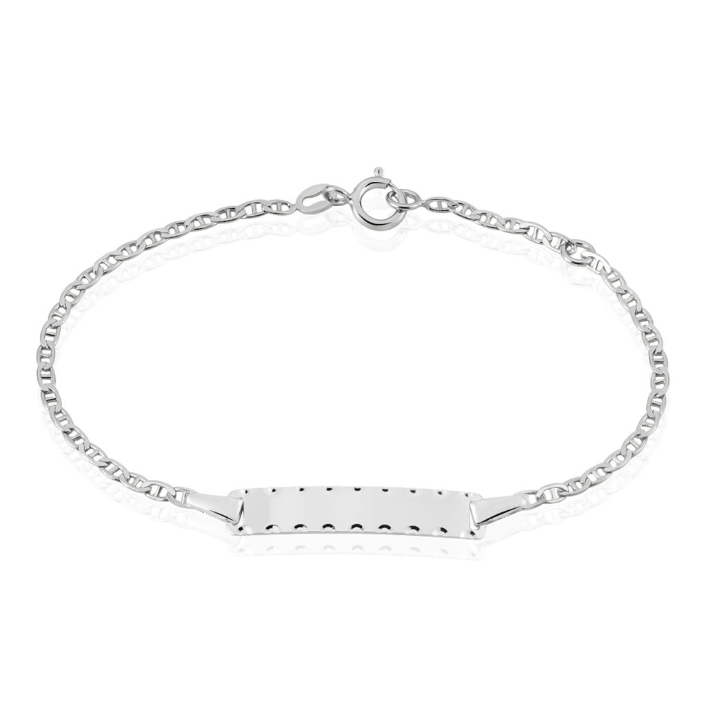 Bracelet Identité Gaspardine Maille Forçat Or Blanc