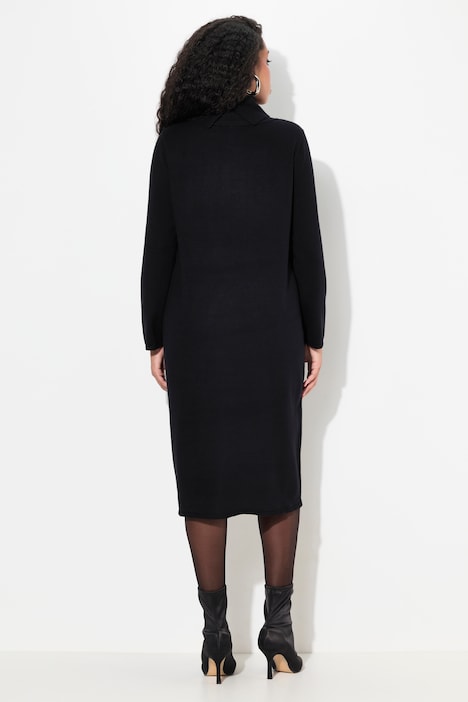 Strickkleid, Buchstaben, Stehkragen, Langarm