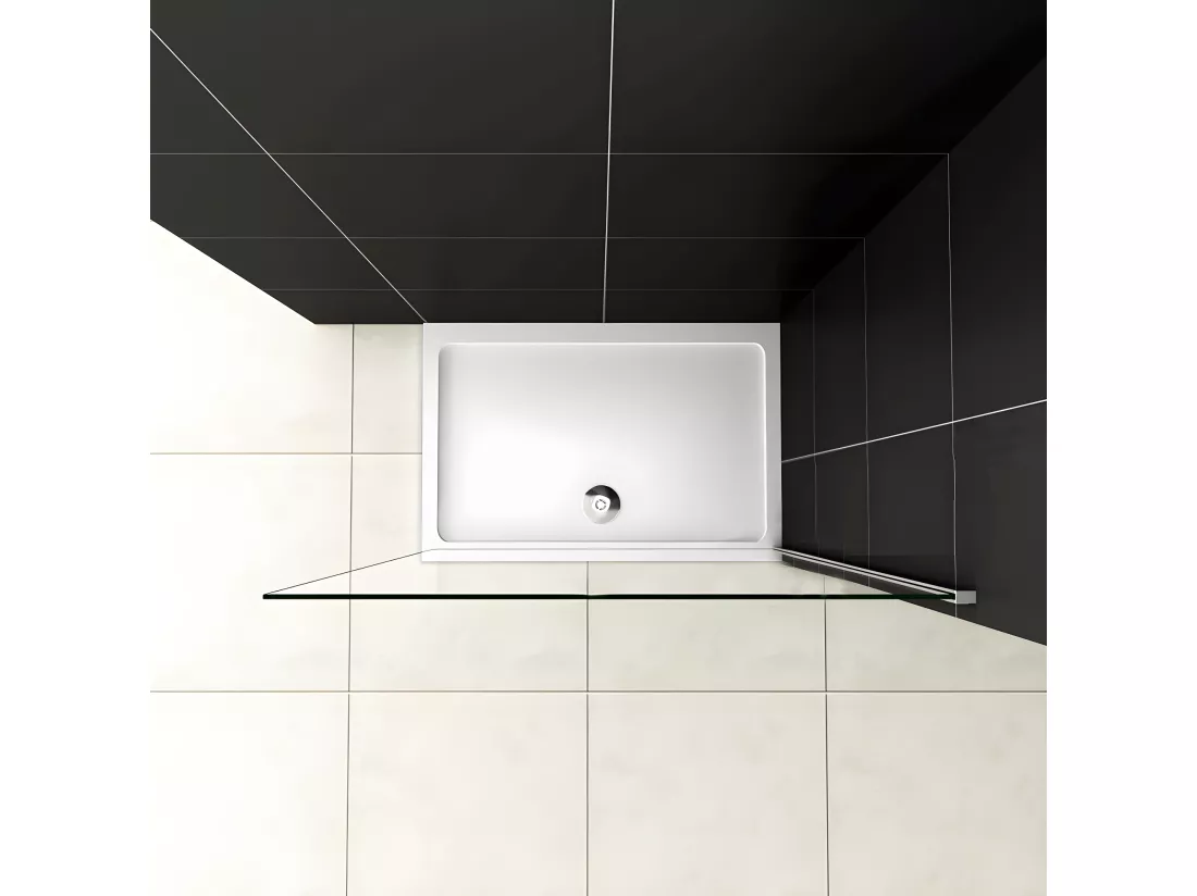 Paroi de douche à l'italienne 100x200cm en 8mm verre trempé anticalcaire, sans barre de fixation