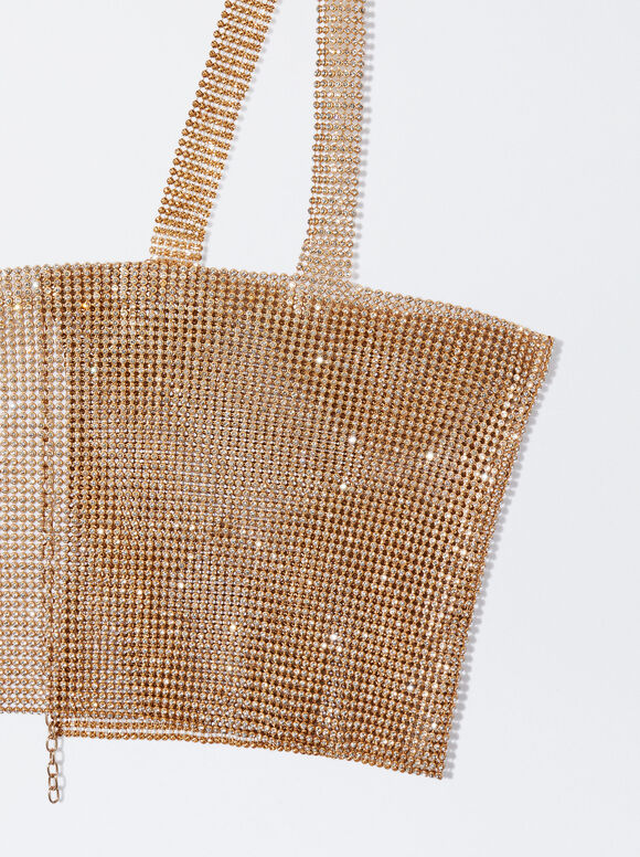 Top cropped com glitter - Dourado