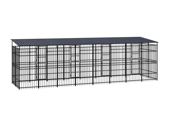 Chenil cage enclos pac noire 768 x 192 x 200 cm 02_0041742