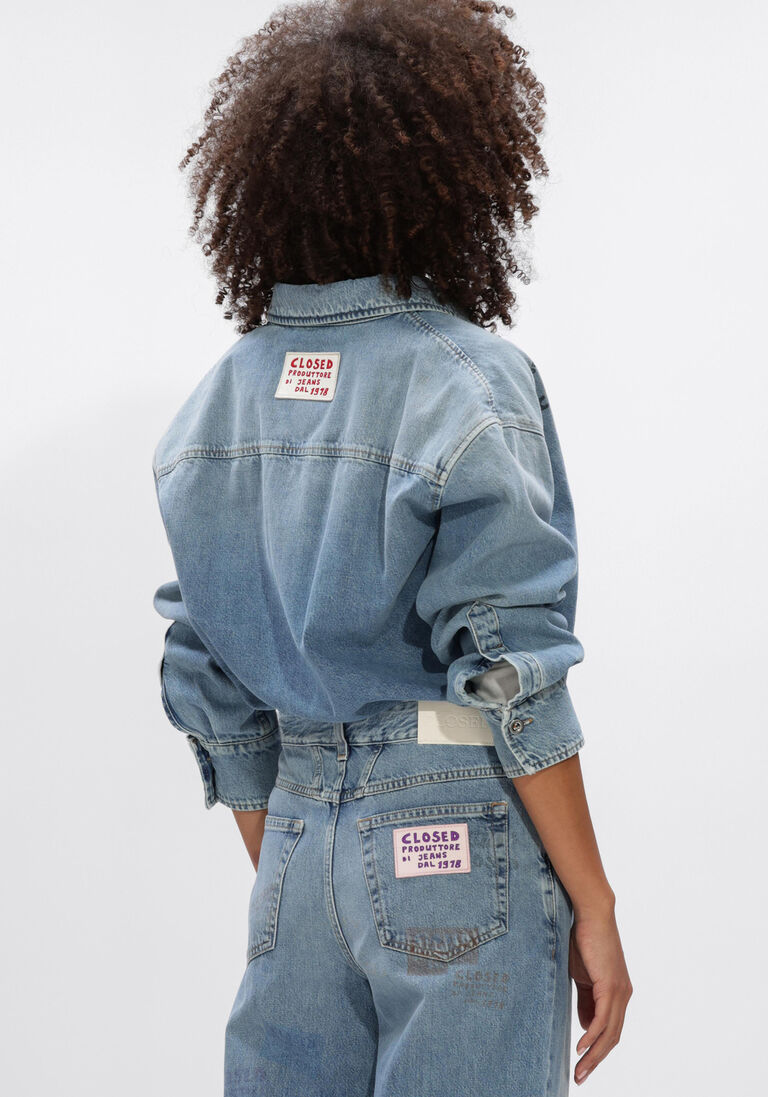 lichtblauwe closed blouses oversize shirt