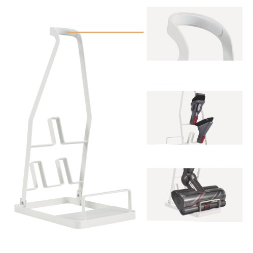 Aluminium Akku Staubsauger Halterung Universal Sauger Ständer mit Aufsatz Ablage für Dyson / Miele / Ohmes / Bosch / AEG - Weiss