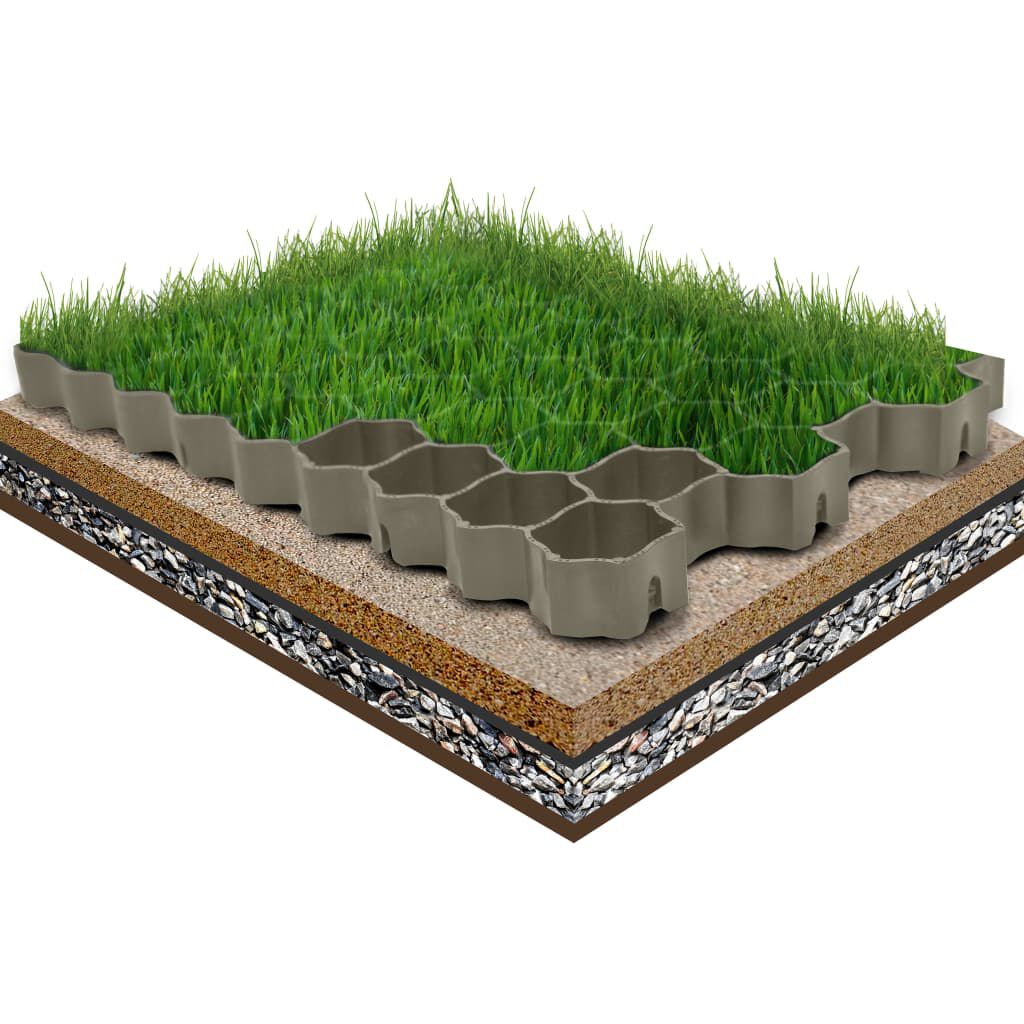 vidaXL Gazontrellis, 16 stuks, Groen, 60x40x3 cm, Kunststof