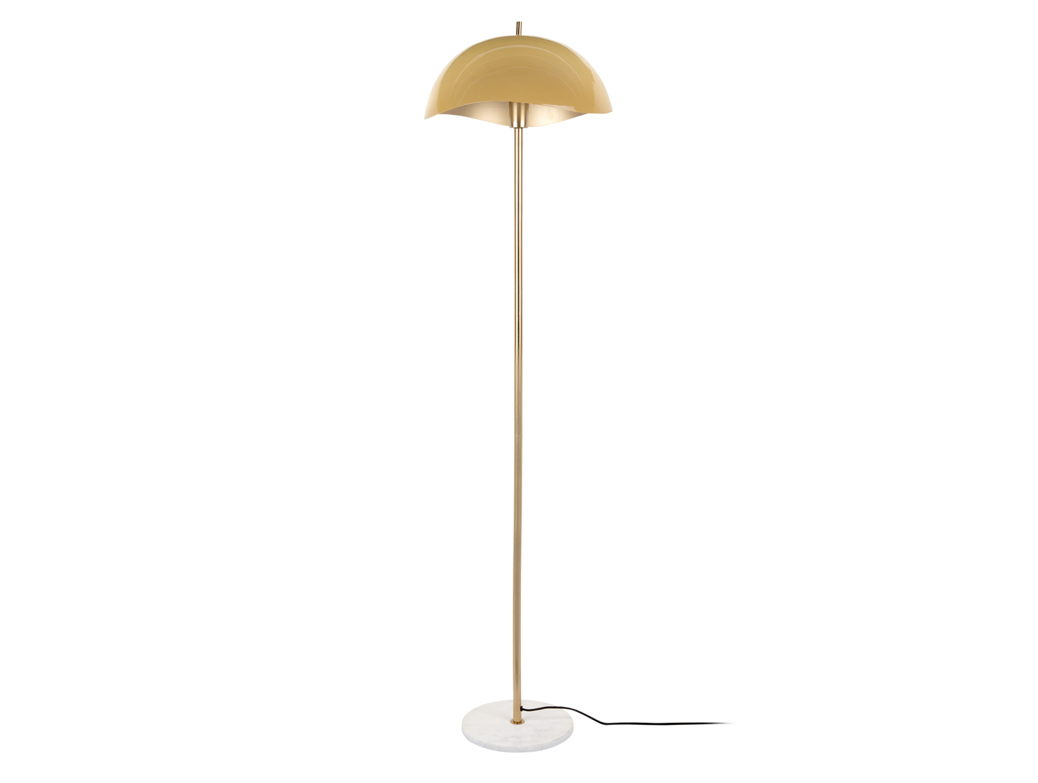 Floor lamp Waved enamel honey yellow