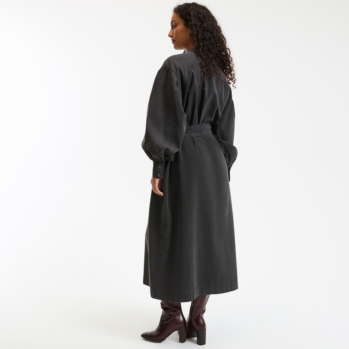 COLEÇÃO LA REDOUTE<br>Vestido longo e evasê, mangas compridas
