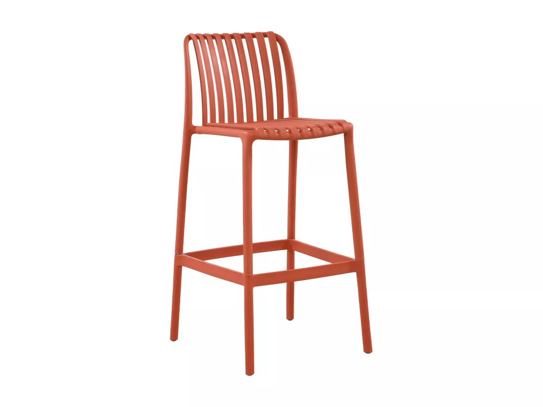 Lot de 2 chaises hautes de jardin empilables en polypropylène - Rouge - SESEH de MYLIA