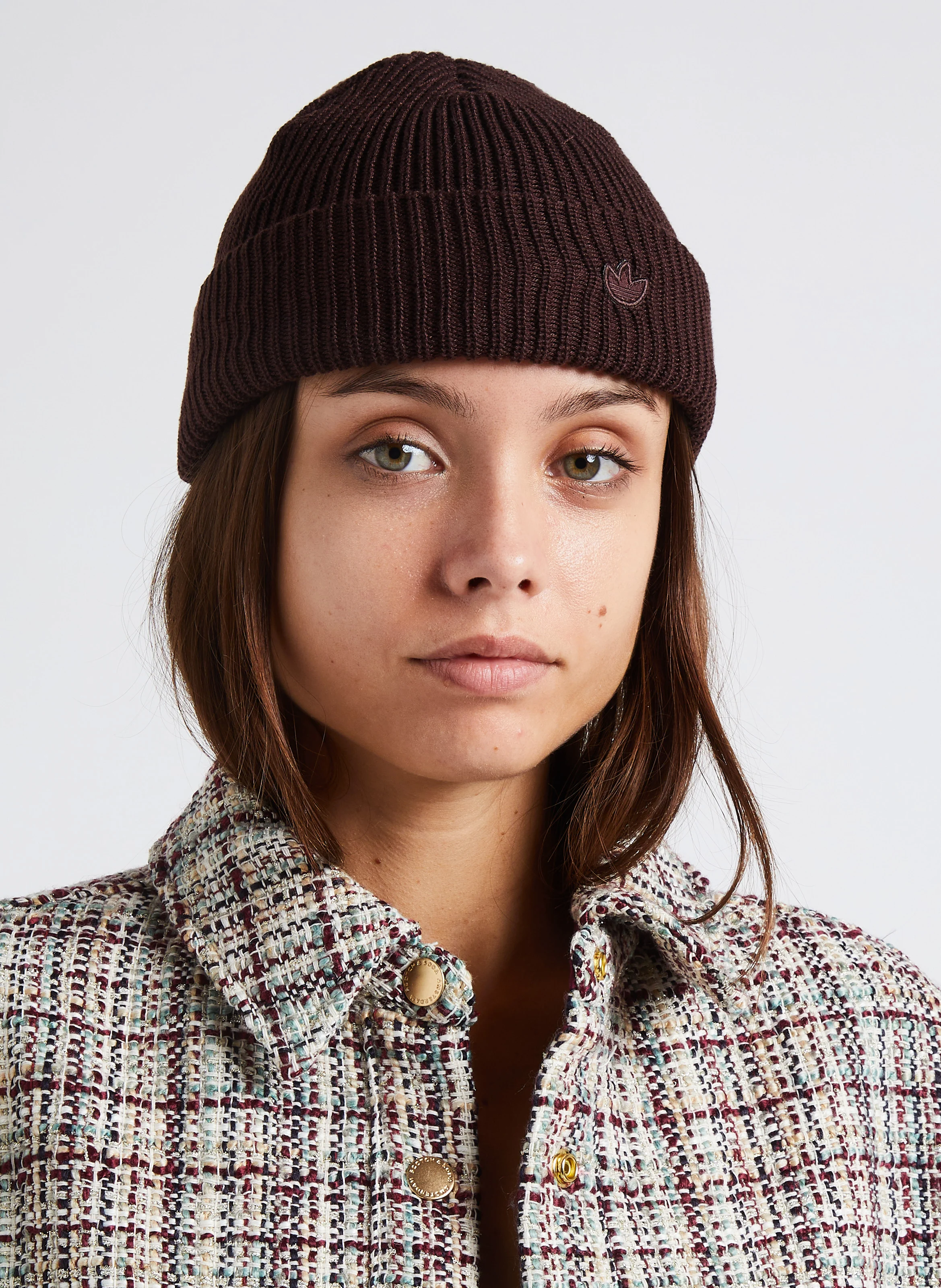 Bonnet à logo brodé| Marron