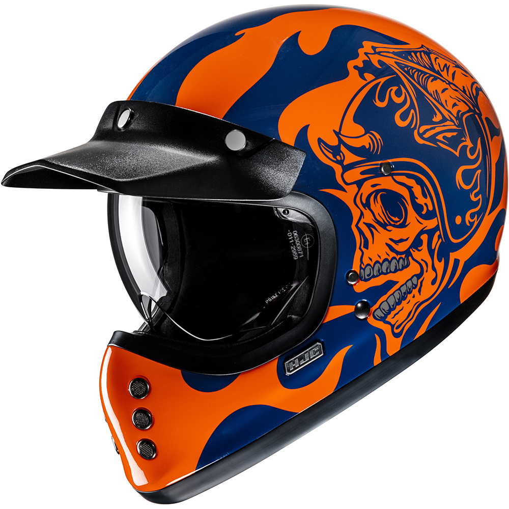 HJC - Casque V60 Flame MC27 / Orange / Bleu