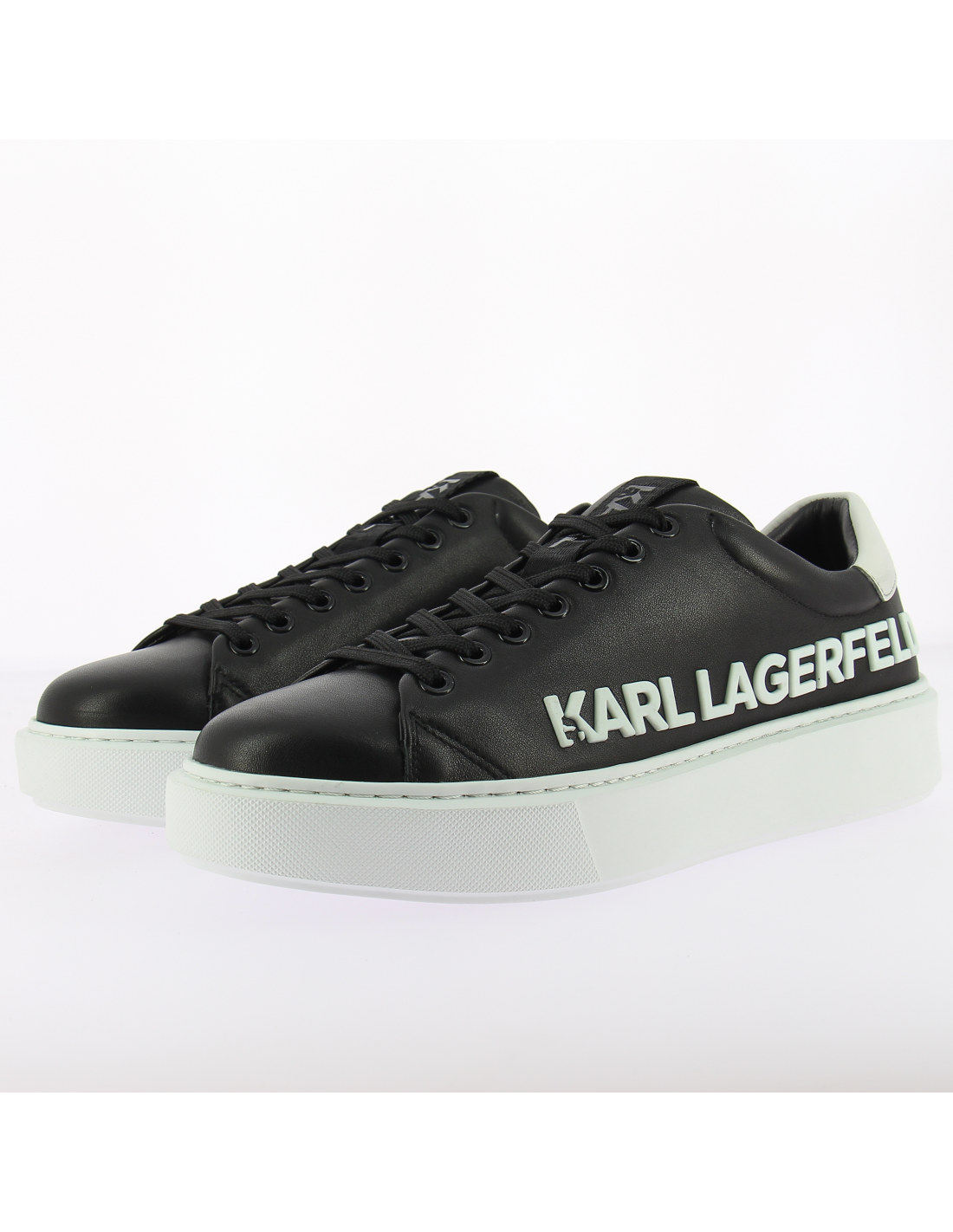 karl lagerfeld baskets de ville homme maxi kup karl injekt logo lo cuir noir blanc
