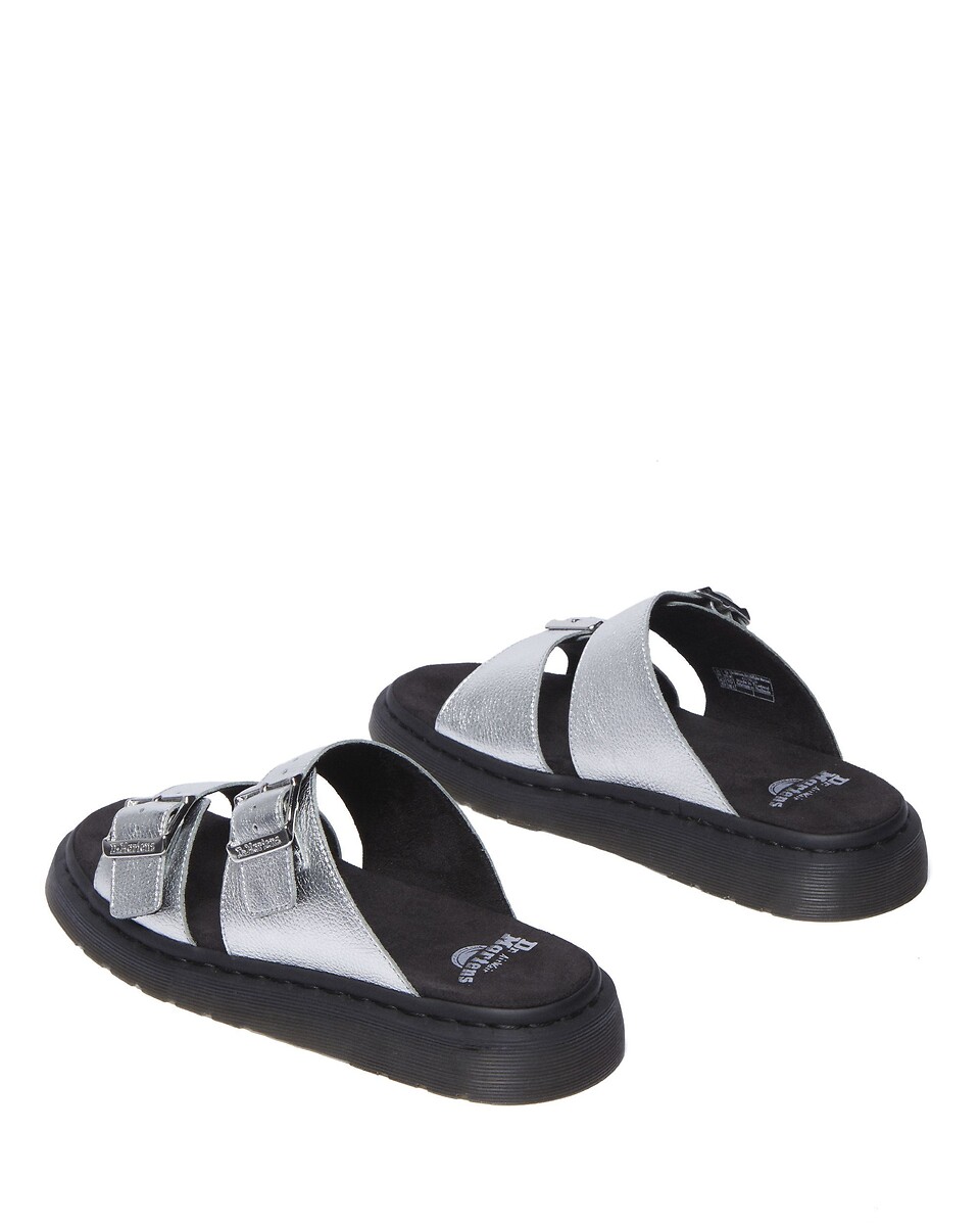 DR. MARTENS<br>Mules de couro Josef Slide Prata Metálico