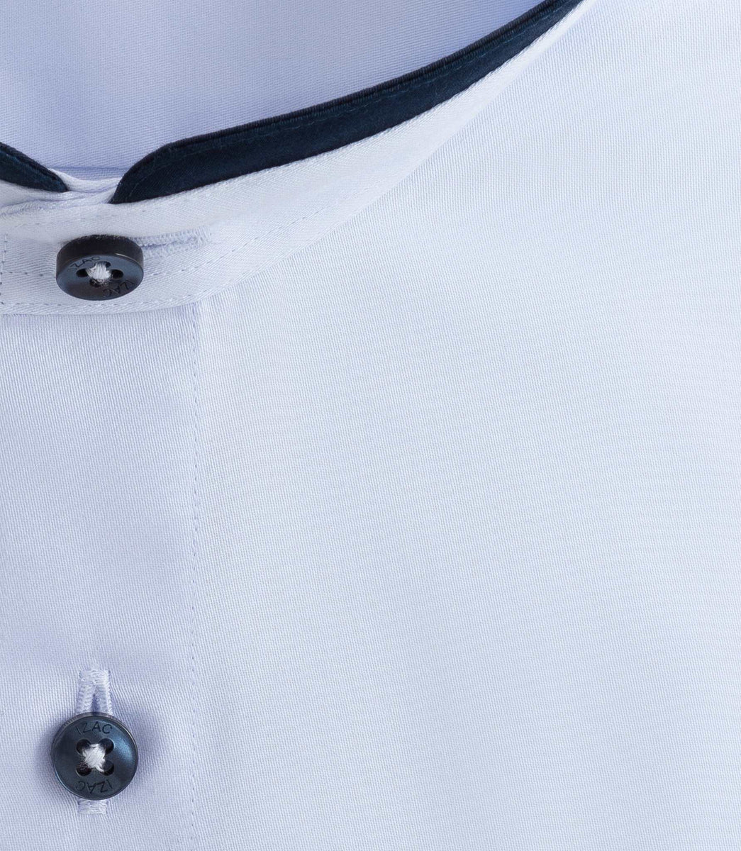 Chemise col mao ciel-marine 