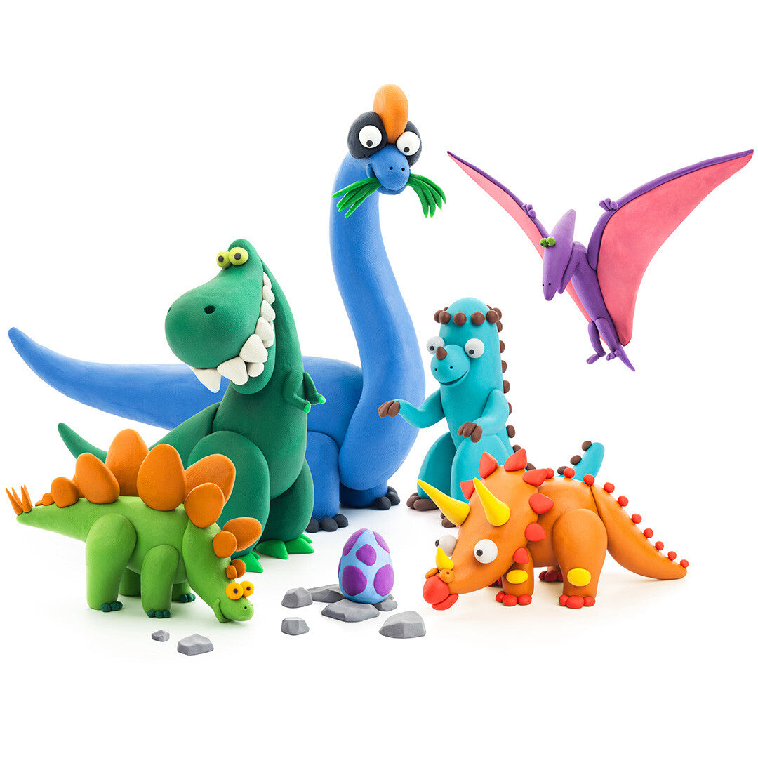 Hey clay boetseerklei dino's - 6 figuren