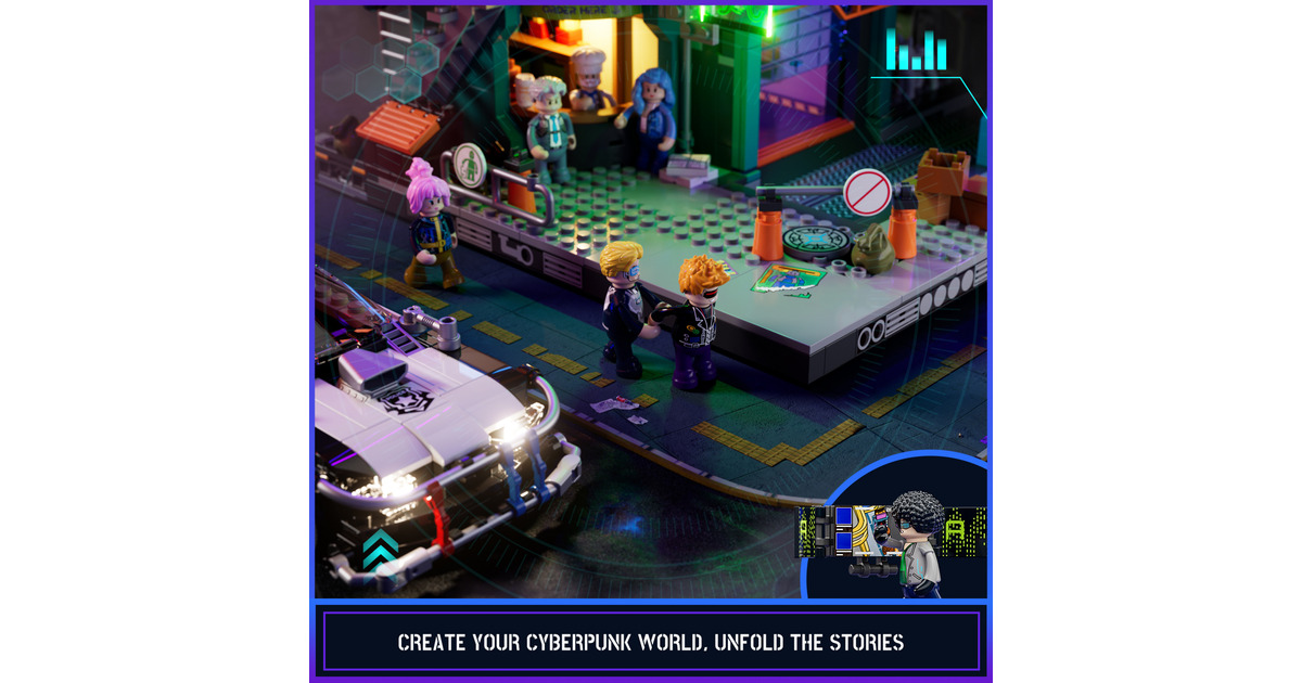 LumibricksCyberpunk Neoncity - Police Patrol Car Constructiespeelgoed  (F9043)