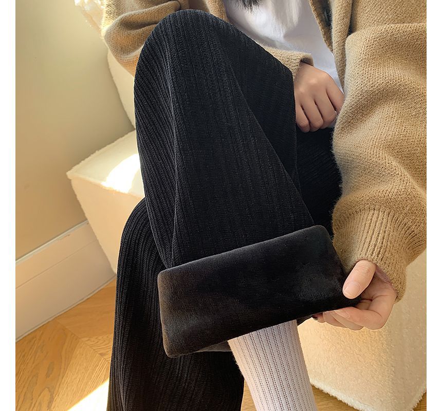 evanesce - Corduroy High-Waist Wijde Shift Rechte Broek (Verschillende Ontwerpen)