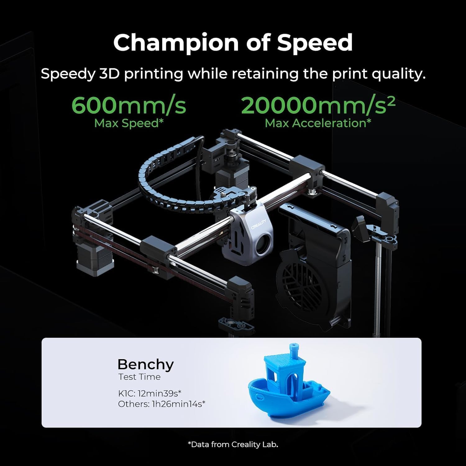 Imprimante 3D Creality K1C, nouveau modèle officiel 2024 (220 mm x 220 mm x 250 mm)