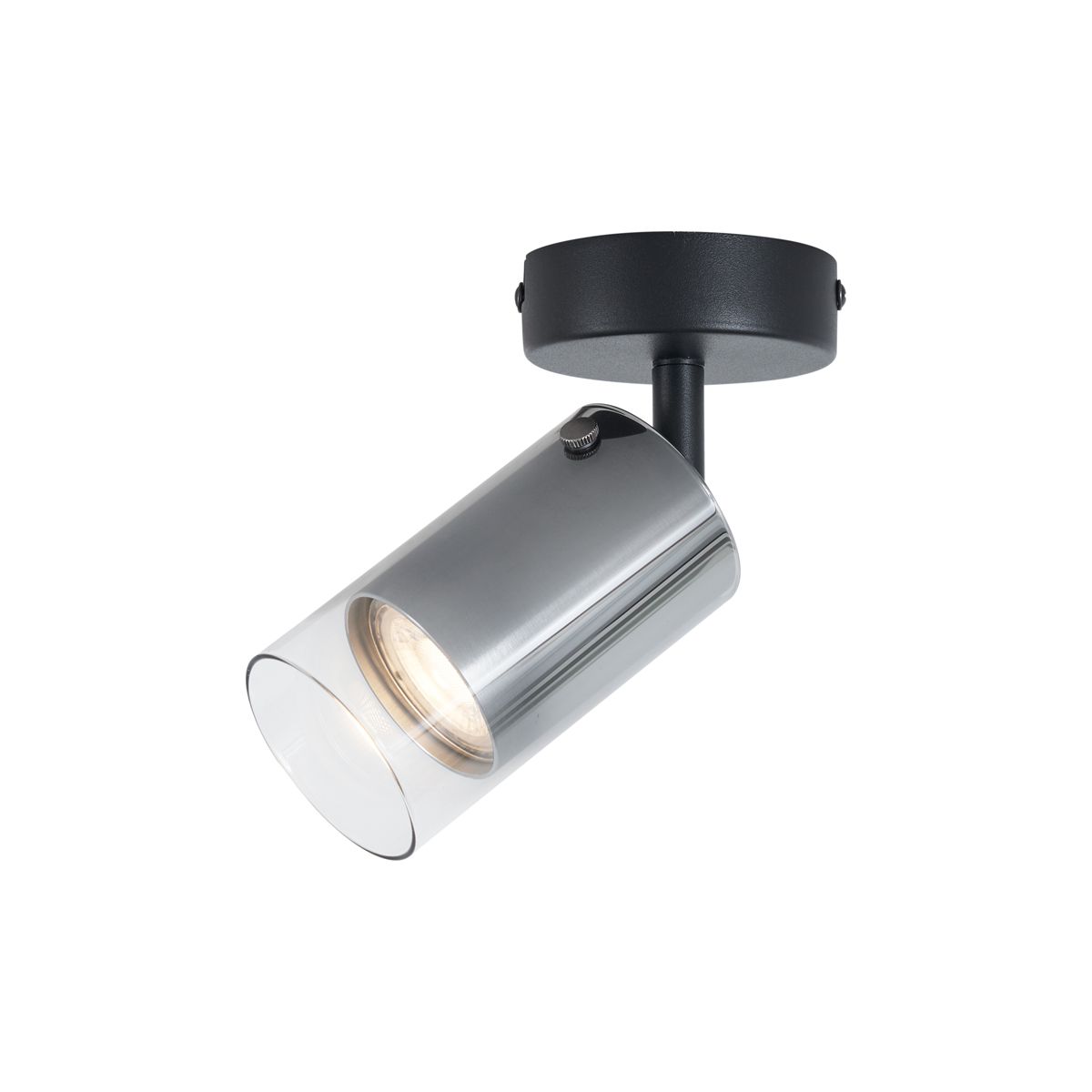 Moderne plafondspot gunmetal met glas draai- en verstelbaar - Drain