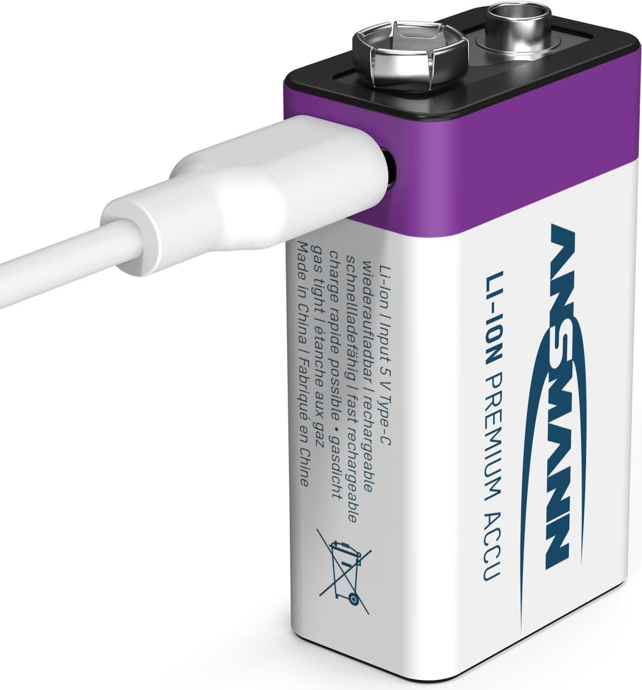 400mAh Wiederaufladbarer E9V Lithium Ionen Akku USB C E-Block Batterie (1315-0005)
