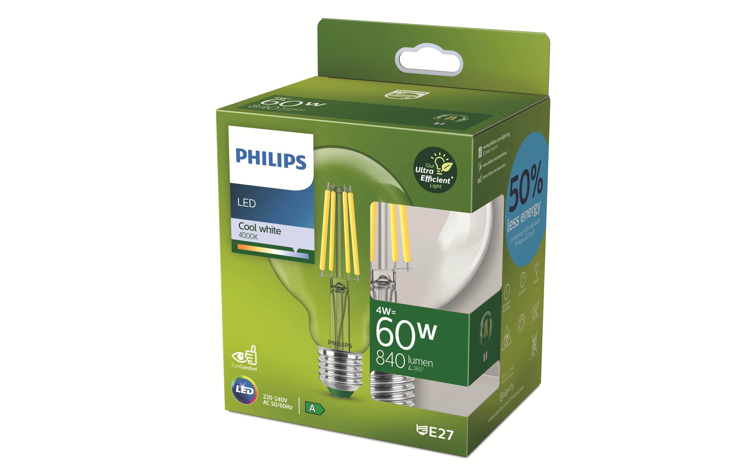 E27 Globe LED, Ultra-Effizient, Neutralweiss, 60W ErsatzUltraeffizientes LED-Leuchtmittel